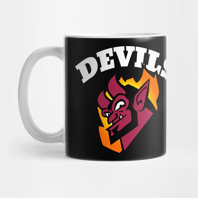 Devils Mascot (white letter) by Generic Mascots